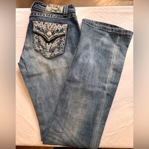 Grace in LA bootcut embroidered jeans